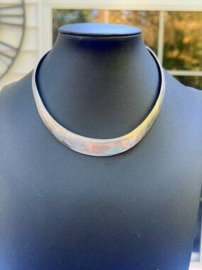 Vintage Taxco  Sterling Silver Collar Choker Necklace Sleek Minimalist Design